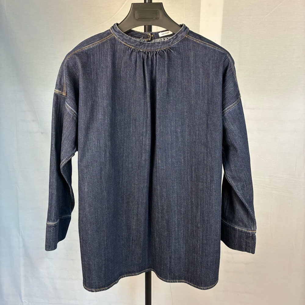Hazel Brown Dark Indigo Denim Shirt  3 M